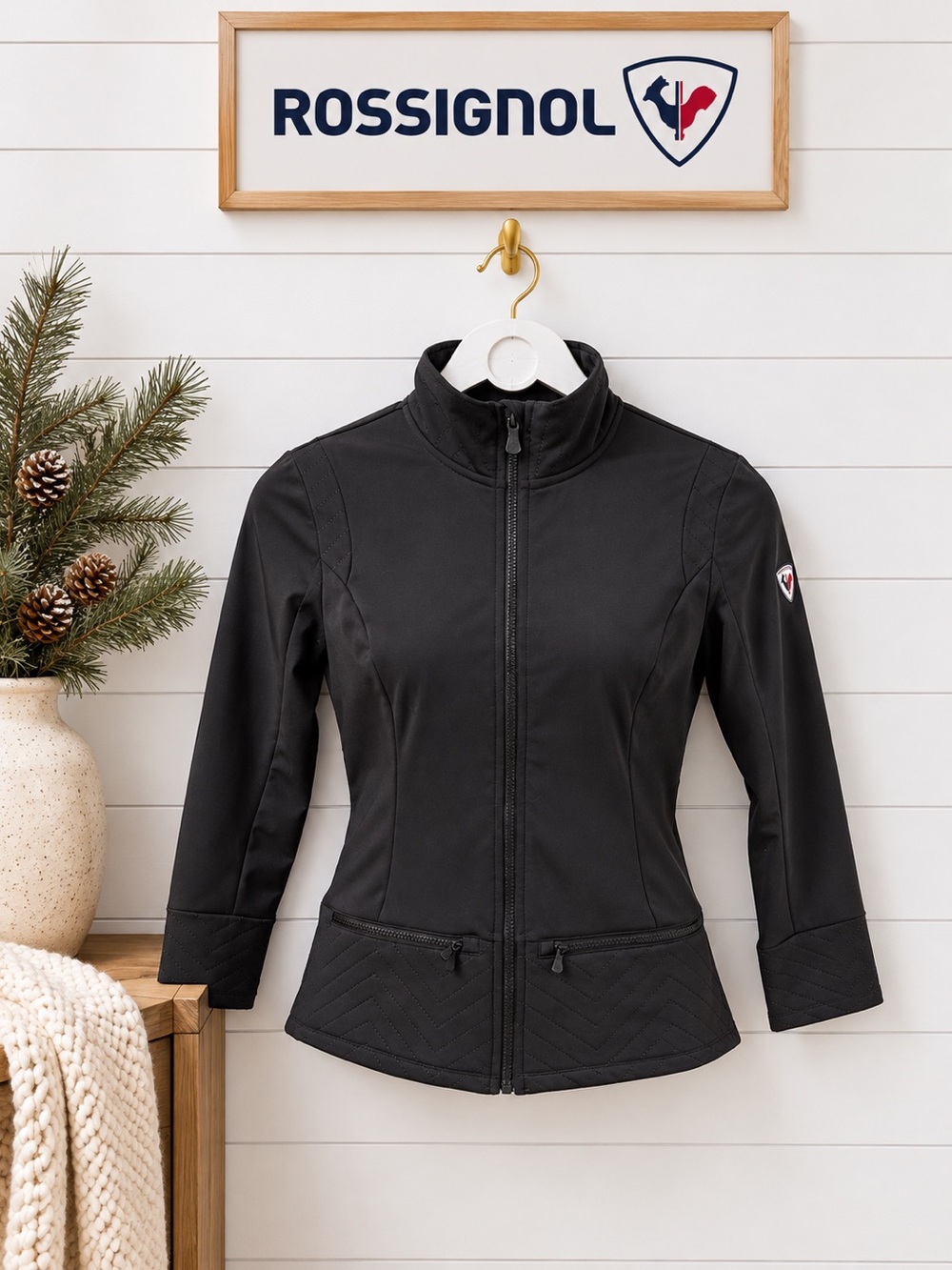 ROSSIGNOL – Black Mid-Layer Quilted Jacket – Size